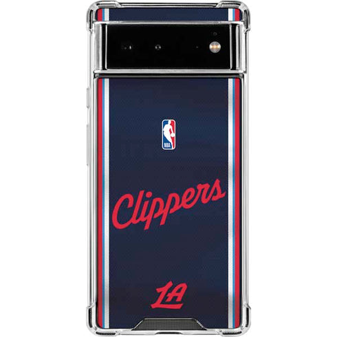 NBA Los Angeles Clippers Distressed Red Google Pixel 6 Clear Case